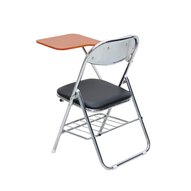 Executive folding study chair study chair & Metal Folding Student Chair with Writing Pad for Work from Home, Study Purpose, Homework Chair, Learning Chair, Classroom (Black Chair-Brown Pad) - Image 2
