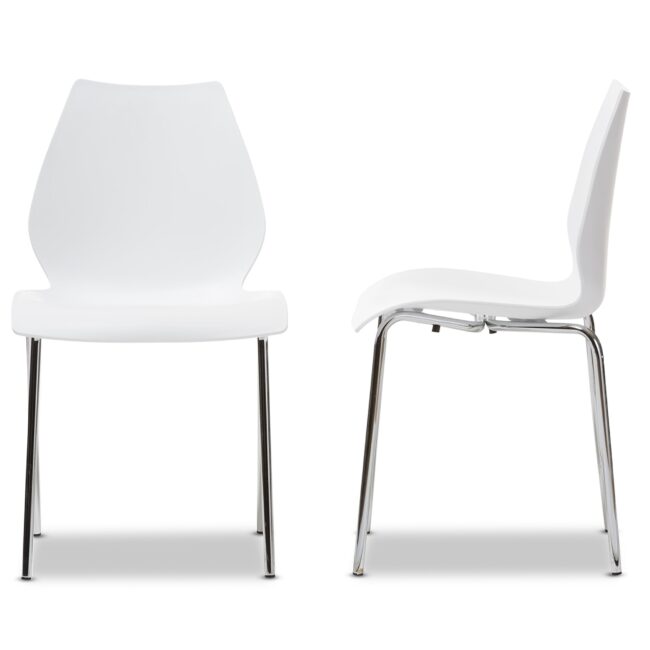 Plastic Stackable Chair WHITE Metal leg Outdoor/Indoor/Outside/Inside Water/Sun Proof Fast Food Steel Party Restaurant, Kitchen, Events, Office, Conference. Meeting Room, Leisure, Dining Chair - Image 4