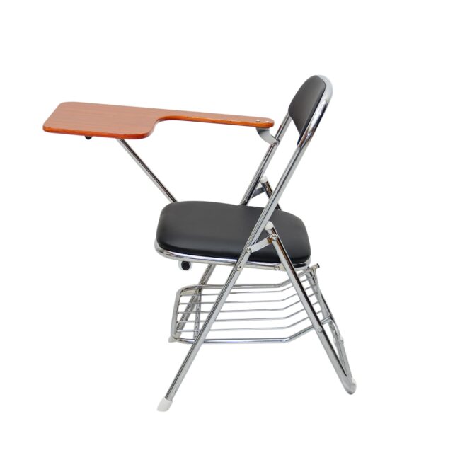 Executive folding study chair study chair & Metal Folding Student Chair with Writing Pad for Work from Home, Study Purpose, Homework Chair, Learning Chair, Classroom (Black Chair-Brown Pad) - Image 3