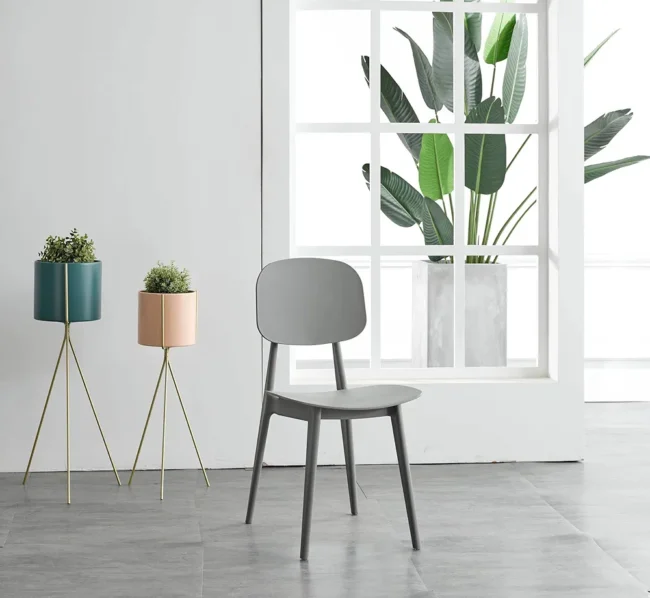 Modern Nordic Chair for Indoor & Outdoor Use, Dining & Leisure Plastic Chair - Image 2