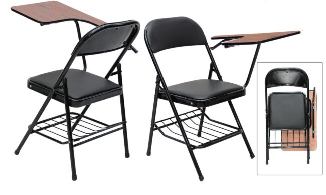 Folding Fx-106 Study Chair, Metal Folding Student Chair With Writing Pad For Work From Home, Study Purpose, Homework Chair, Learning Chair, Classroom