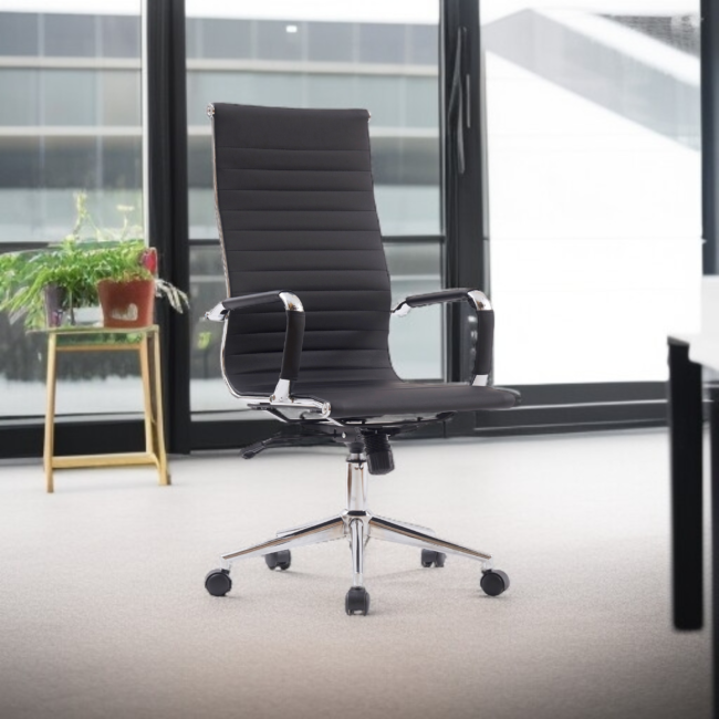 Executive Chair Rio Black - Best Office PU Leather Chairs for Boss - Image 3