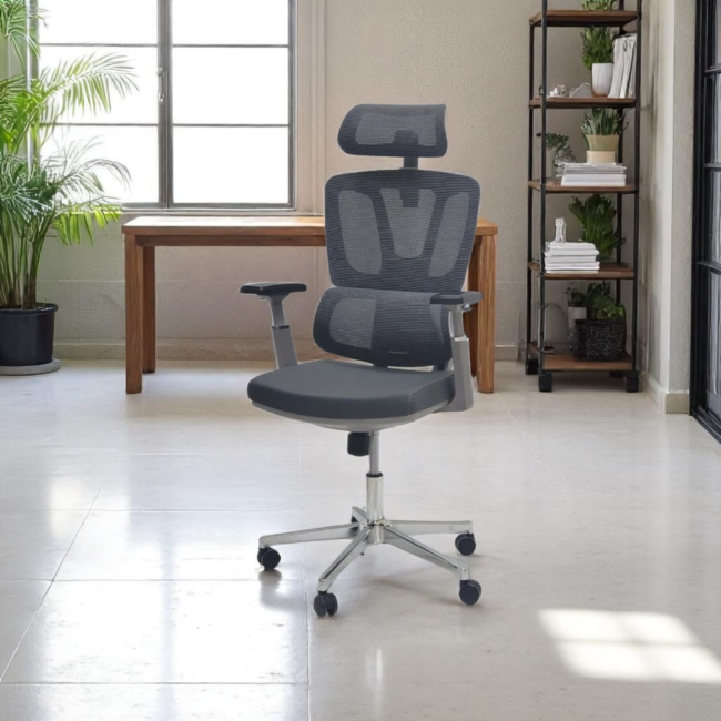 Ergonomic office chair with breathable mesh back, adjustable headrest, and armrests - Image 2