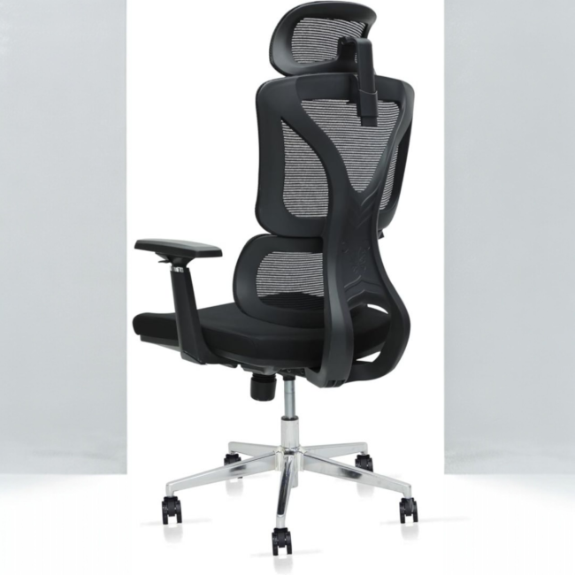 Ergonomic office chair with breathable mesh back, adjustable headrest and armrests - Image 4