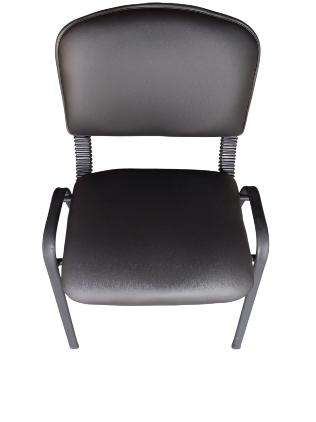 Leather Conference Room Stackable Armless Chair, Office Guest & Reception Chair, Stacking Meeting Chair - Image 3