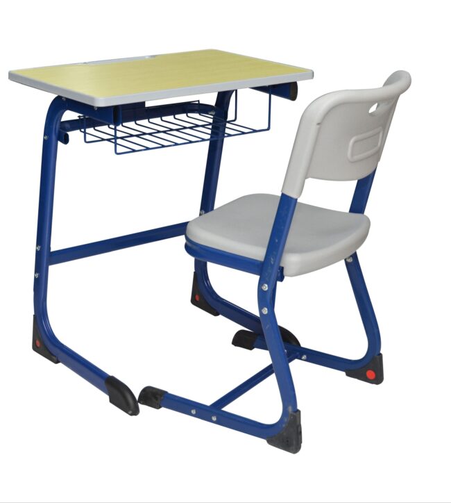 Executive Study Table Chair ZH-ST07–BLUE/GREY With Metal Legs Padded Seat - Image 4