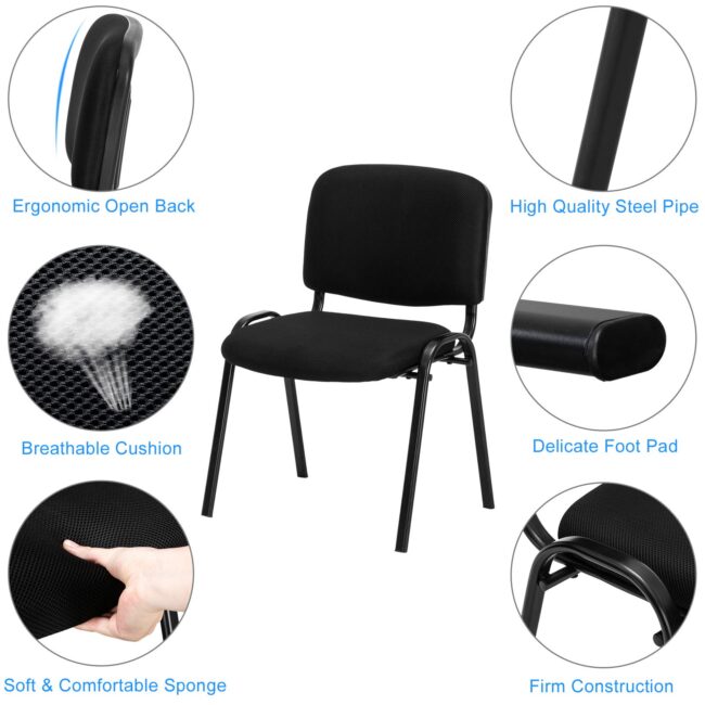 Conference Room Stackable Armless Chair, Office Guest & Reception Chair, Stacking Meeting Chair - Image 6