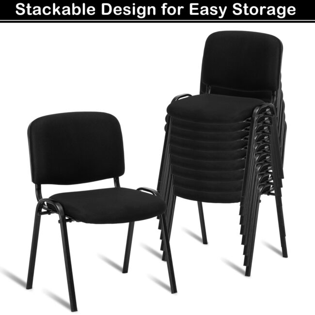 Conference Room Stackable Armless Chair, Office Guest & Reception Chair, Stacking Meeting Chair - Image 4