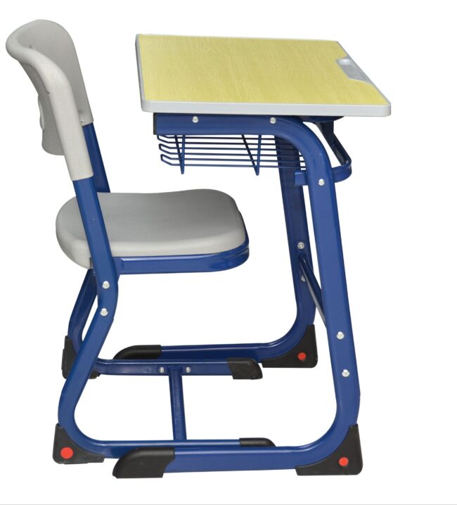 Executive Study Table Chair ZH-ST07–BLUE/GREY With Metal Legs Padded Seat - Image 3