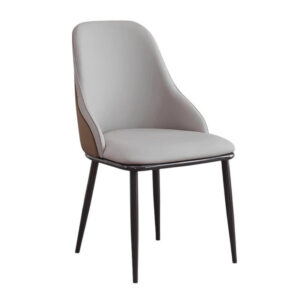 Modern Minimalist Curved Microfiber Leather Iron Chair Backrest Armless For Living Room