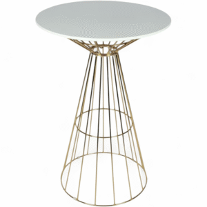 ​Modern Round Counter Height Bar Table (70x105cm) | Gold or Black Wire Base for Kitchen Island, Pub & Bistro