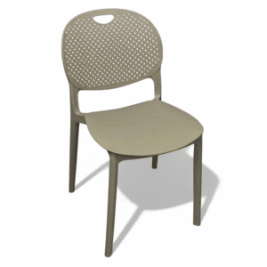 Contemporary Perforated Plastic Dining Chair – Breathable Mid-Century Modern Garden Chair
