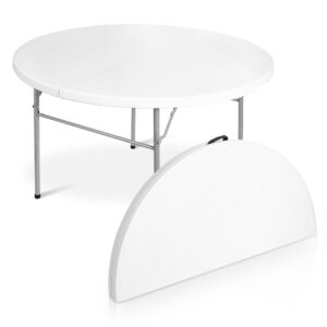 Round White Plastic Folding Table