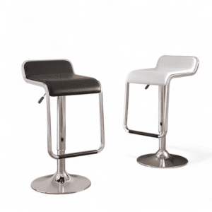 Modern Adjustable Swivel Bar Stools with Chrome Base – PU Leather Kitchen Island Chairs in Black & White