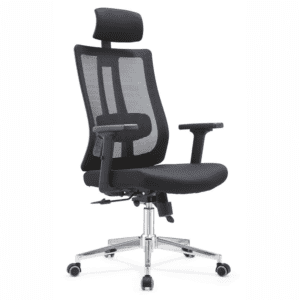 Modern Black Ergonomic Office Chair with Adjustable Headrest and Armrests