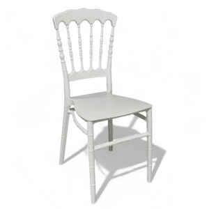 White Napoleon Event Chair – Classic Resin Wedding Seating for Banquets & Ceremonies