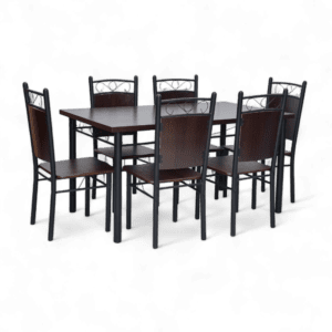 Modern 6-Seater Mahogany Dining Table Set