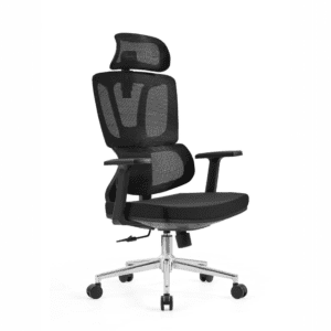 Ergonomic Mesh High Back Office Chair With Adjustable Lumbar Support, 3D Armrests, Multi-Tilt Lock Mechanism & Strong Chrome Base