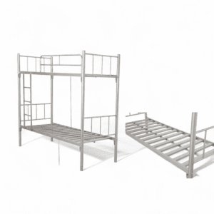 Heavy Duty Silver Metal Bunk Bed – Space Saving Twin Sleeper