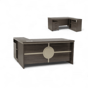 Ergonomic L-Shaped Desk with Mobile Pedestal & Side Cabinet