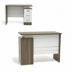 Executive Study Table with 3-Drawer Storage - Grey Walnut