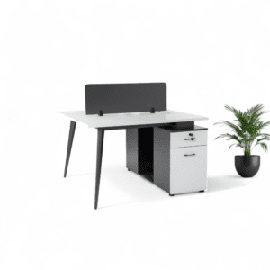 Modern 2-Person Face-to-Face Workstation with Storage - 120cm