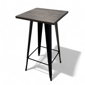 Premium Industrial High Bar Table - Rustic Wood & Metal Design