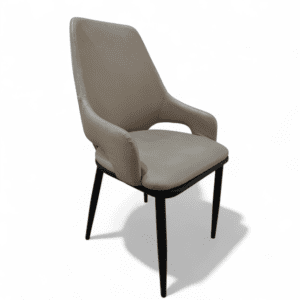 Modern Faux Leather Dining Chair with Integrated Armrest