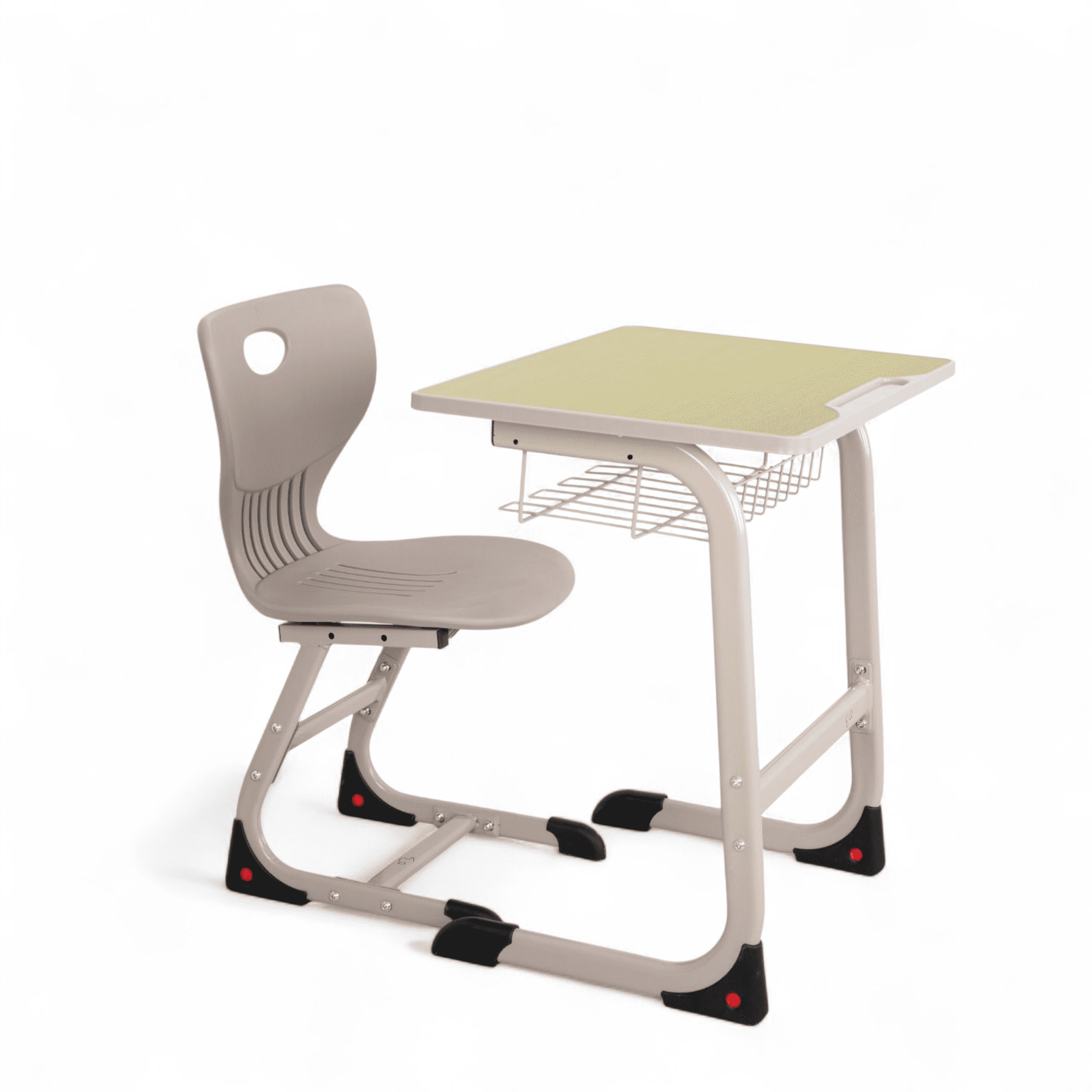 Student Desk and Chair Set with Integrated Book Storage