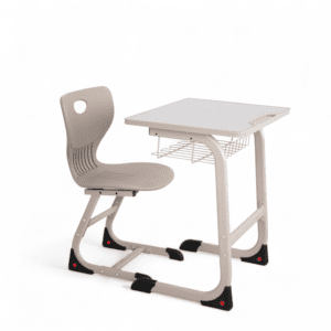 Ergonomic Student Desk and Chair Set with Storage Basket