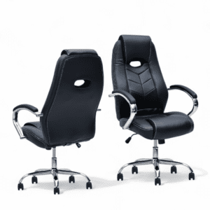 High-Back Ergonomic Executive Office Chair with Chrome Base