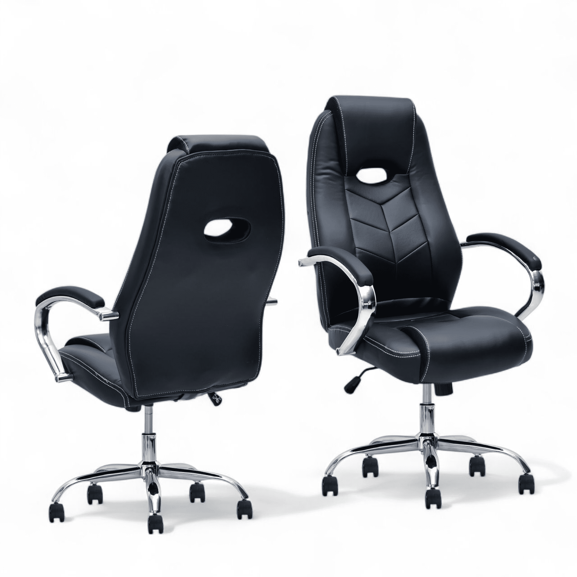 High-Back Ergonomic Executive Office Chair with Chrome Base