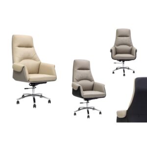 Luxury Ergonomic Managerial Chair - Dual-Tone Designer Office Seating