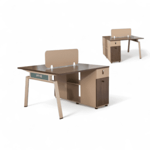 2-Person Face-to-Face Office Workstation with Privacy Screen, Digital Locks & Integrated Storage