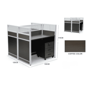 2-Person Office Workstation with 3-Drawer Pedestal